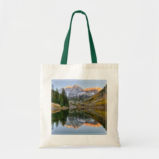Water Maroon Bells Lake Aspen Trees Tote Bag (Voorkant)