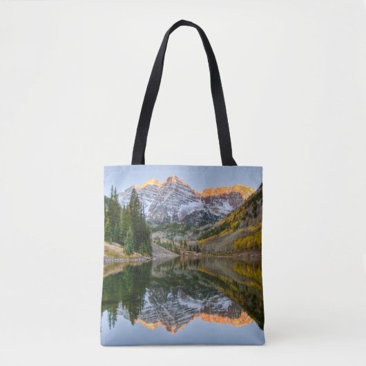 Water Maroon Bells Lake Aspen Trees Tote Bag (Voorkant)