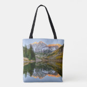 Water Maroon Bells Lake Aspen Trees Tote Bag (Achterkant)