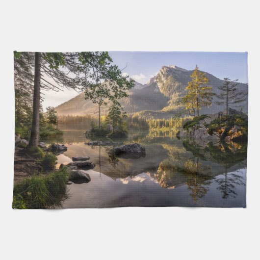 Water | Meer van Hintersee Berchtesgaden Duitsland Theedoek (Horizontaal)