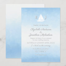 Water Meets Sky Watercolor Bruiloftsreceptie