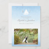 Water Meets Sky Watercolor Wedding Bedankkaart (Voorkant)