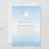 Water Meets Sky Watercolor Wedding Kaart (Voorkant)