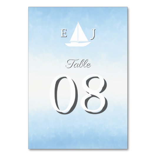 Water Meets Sky Watercolor Wedding Kaart (Voorkant)