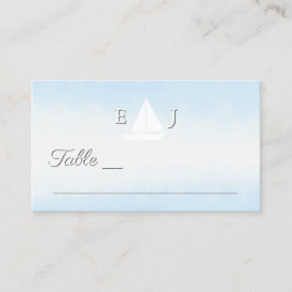 Water Meets Sky Watercolor Wedding Plaatskaartje