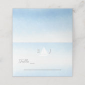 Water Meets Sky Watercolor Wedding Plaatskaartje (Buitenkant ongevouwen)