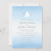 Water Meets Sky Watercolor Wedding Reception Kaart (Voorkant)