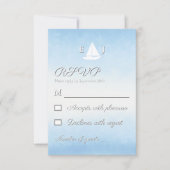 Water Meets Sky Watercolor Wedding RSVP Kaartje (Voorkant)