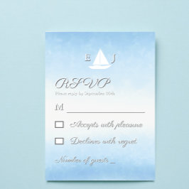 Water Meets Sky Watercolor Wedding RSVP Kaartje