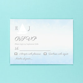 Water Meets Sky Watercolor Wedding RSVP Kaartje
