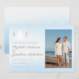 Water Meets Sky Watercolor Wedding Save The Date