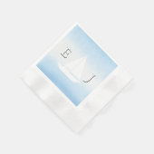 Water Meets Sky Watercolor Wedding Servet (Hoek)