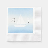 Water Meets Sky Watercolor Wedding Servet (Voorkant)