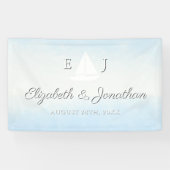Water Meets Sky Watercolor Wedding Spandoek (Horizontaal)