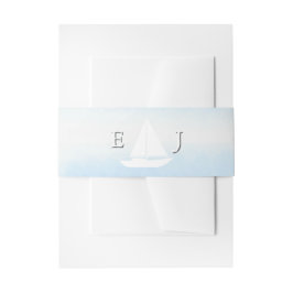 Water Meets Sky Watercolor Wedding Uitnodigingen Wikkel