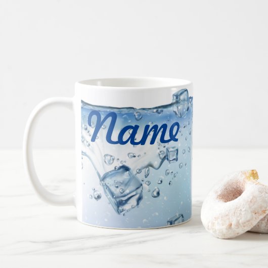 Water met ijsblokjes Persoonlijke koffie-Mok, beke Koffiemok (Met donut)