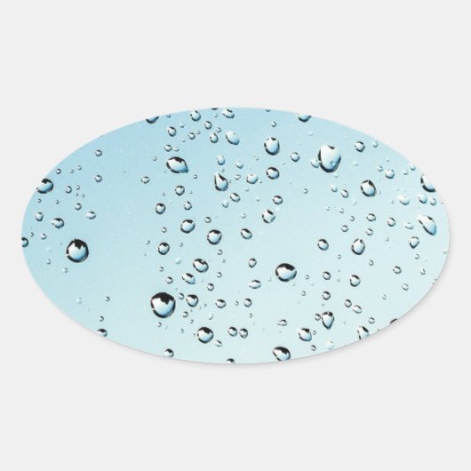 Water met luchtbelletjes ovale sticker (Voorkant)
