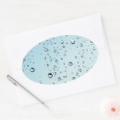 Water met luchtbelletjes ovale sticker (Envelop)