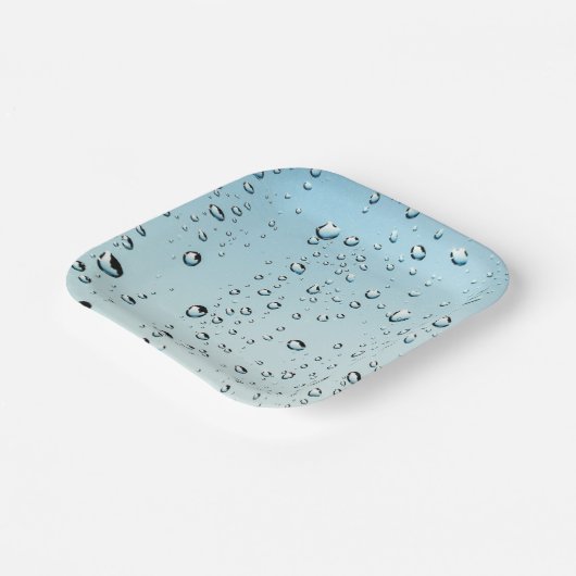 Water met luchtbelletjes papieren bordje (Gebogen)