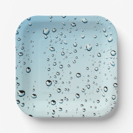 Water met luchtbelletjes papieren bordje (Voorkant)