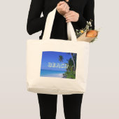 Water met palmbomen, BEACH Grote Tote Bag (Voorkant (product))