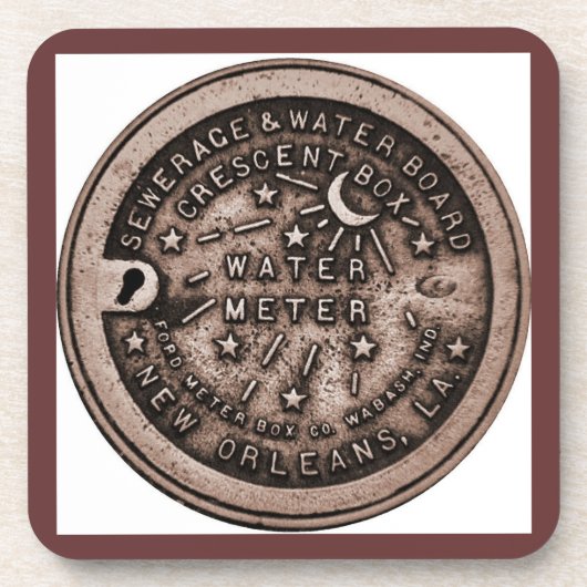 Water Meter-deksel Bourbon St. Drankjes Onderzetter (Voorkant)