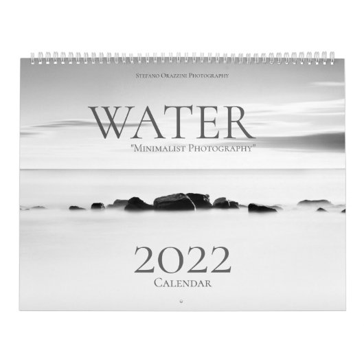 Water, minimalistische fotokalender 2022 kalender (Hoes)