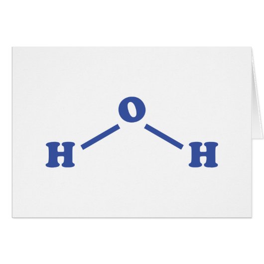 Water Moleculaire Chemische Formule Kaart (Voorkant Horizontaal)