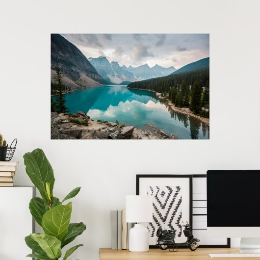 Water Moraine Lake Alberta Canada Poster (Thuiskantoor)