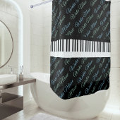 Water Music Piano Keys Douchegordijn