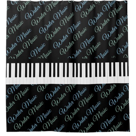 Water Music Piano Keys Douchegordijn (Voorkant)