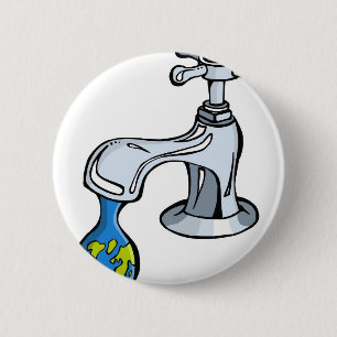 Water: neem zorg over onze beperkte middelen . ronde button 5,7 cm