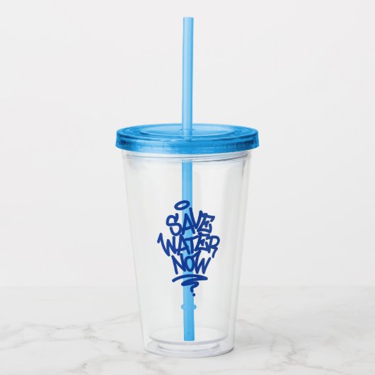 Water nu opslaan acryl drinkbeker (Voorkant)