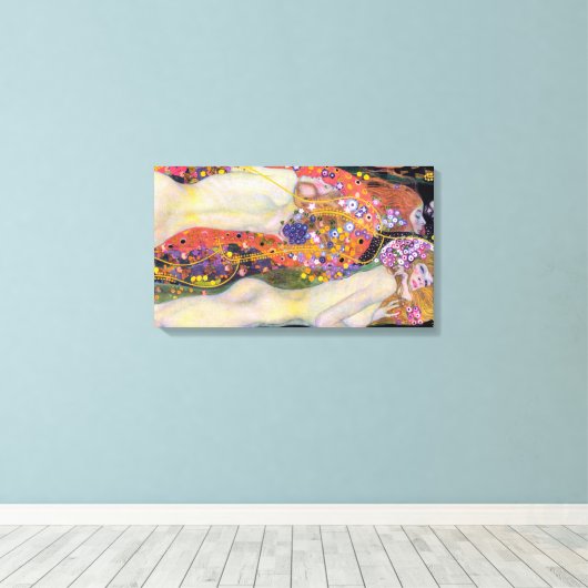 Water Nymferen 2 | Gustav Klimt | Canvas Afdruk (Insitu (Houten vloer))