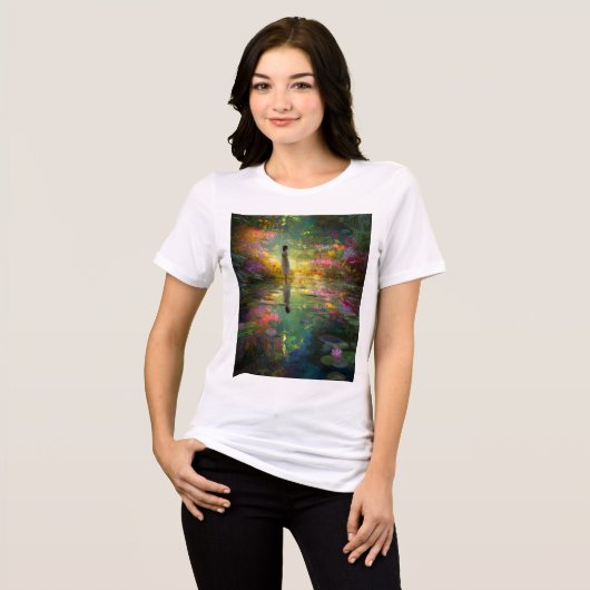 Water Nymph By a Magic Pond Tri-Blend Shirt (Voorkant volledig)
