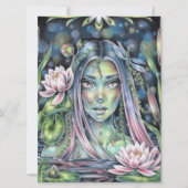 Water Nymph Lily Fairy Elf Fantasy Art Kaart (Voorkant)