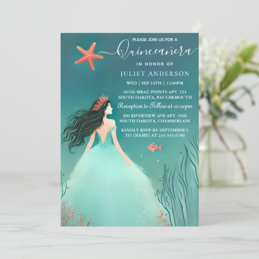 Water oceaan vissen leven onder het Zee Quinceaner Kaart (Staand voorkant)