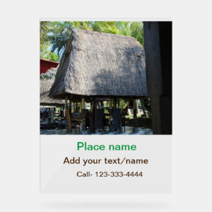 Water Ocean Beach Foto Naam toevoegen Tekst Plaats Acryl Bord