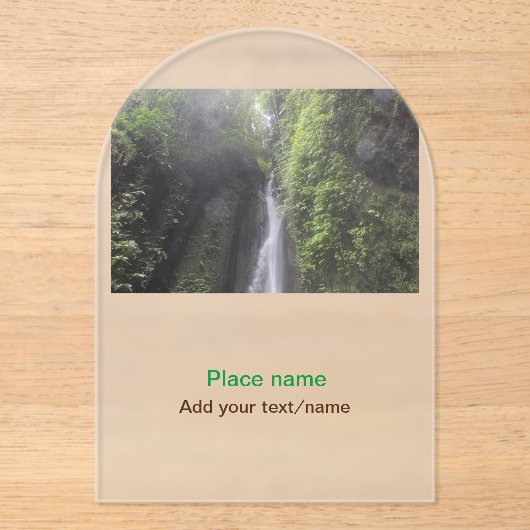 Water Ocean Beach Foto Naam toevoegen Tekst Plaats Acryl Uitnodigingen (Voorkant)