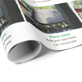 Water Ocean Beach Foto Naam toevoegen Tekst Plaats Cadeaupapier (Rol Hoek)