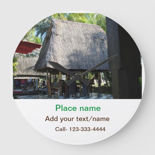 Water Ocean Beach Foto Naam toevoegen Tekst Plaats Grote Klok (Voorkant)