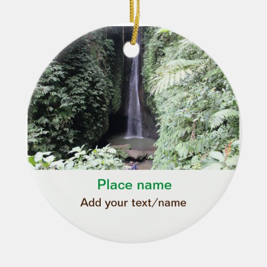 Water Ocean Beach Foto Naam toevoegen Tekst Plaats Keramisch Ornament (Voorkant)