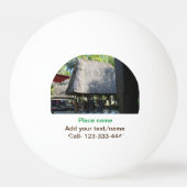 Water Ocean Beach Foto Naam toevoegen Tekst Plaats Pingpongbal (Voorkant)