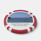 Water Ocean Beach Foto Naam toevoegen Tekst Plaats Poker Chips (Enkel)