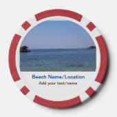 Water Ocean Beach Foto Naam toevoegen Tekst Plaats Poker Chips (Achterkant)