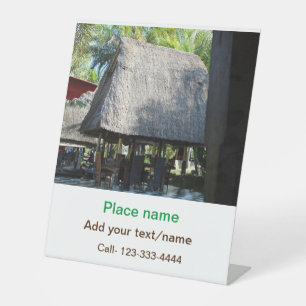 Water Ocean Beach Foto Naam toevoegen Tekst Plaats Reclamebord Met Voetstuk