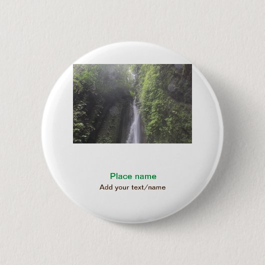 Water Ocean Beach Foto Naam toevoegen Tekst Plaats Ronde Button 5,7 Cm (Voorkant)