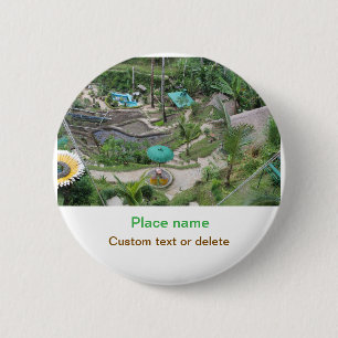 Water Ocean Beach Foto Naam toevoegen Tekst Plaats Ronde Button 5,7 Cm