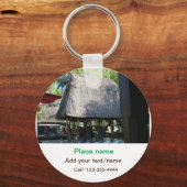 Water Ocean Beach Foto Naam toevoegen Tekst Plaats Sleutelhanger (Voorkant)