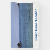 Water Ocean Beach Foto Naam toevoegen Tekst Plaats Spandoek (Verticaal)